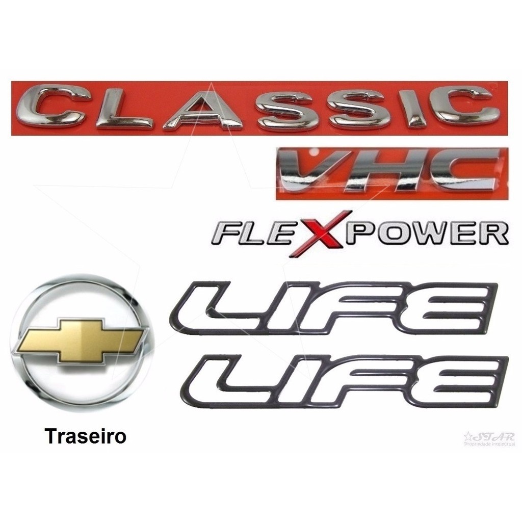 Emblemas Classic Vhc Flexpower + Mala + Life Preto - 2008 em Oferta na Shopee