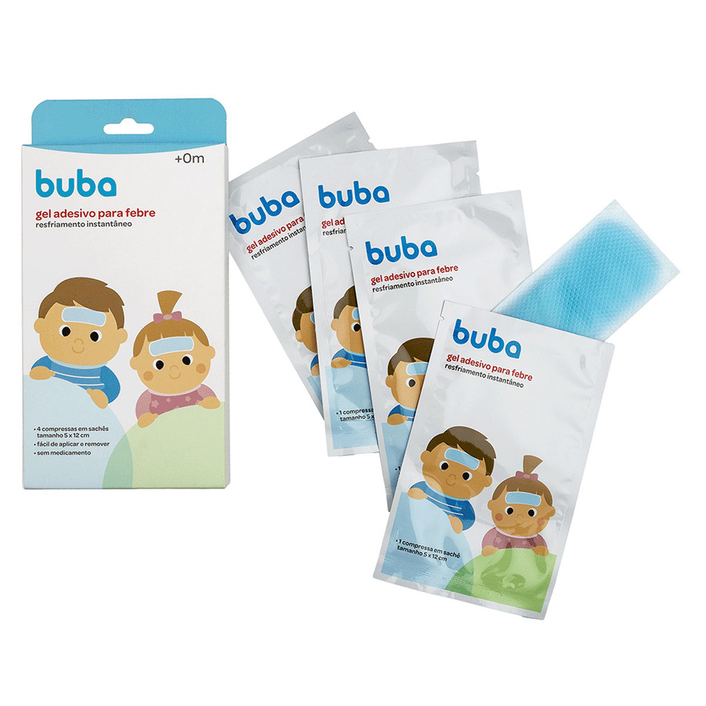 Gel Adesivo para Alívio da Febre Adesivo para Febre do Bebê 4 Unidades Febre Buba