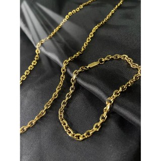 Conjunto Masculino de Corrente e Pulseira Cadeado - Detalhes em Ouro para um Visual Distinto