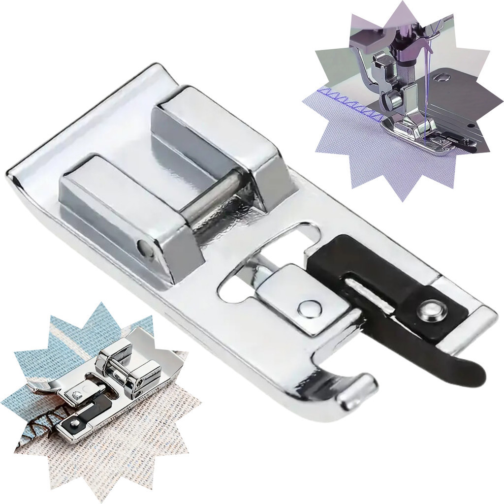 Calcador Sapata Acabamento Overlock Chuleado Sem Faca Maquina de Costura Domestica Patchwork