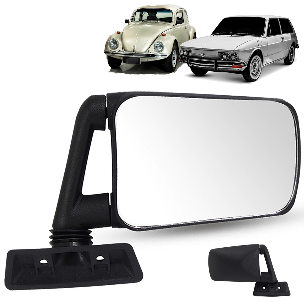 Espelho Retrovisor Externo Preto Volkswagen Fusca Brasilia Passat Variant Universal Adaptável em Oferta na Shopee