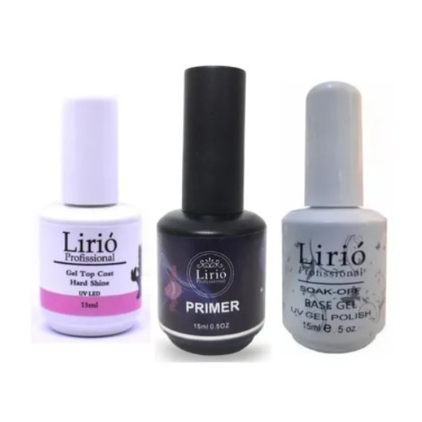Kit Top Coat Lirió + Base Lirió+ Primer Lirió Melhor Kit