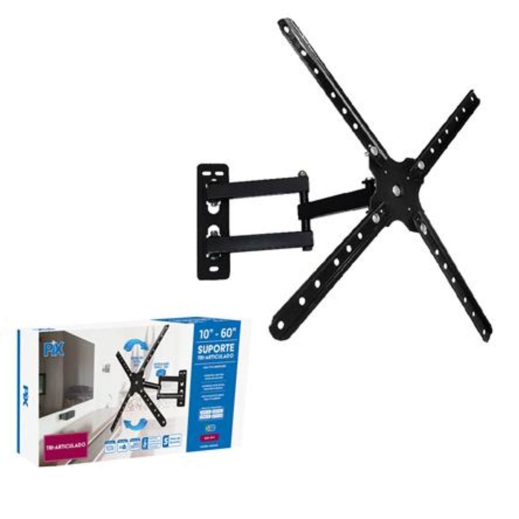 Suporte Tri-Articulado 4 Movimentos Monitor e TV LCD Led 10" a 60" Polegadas