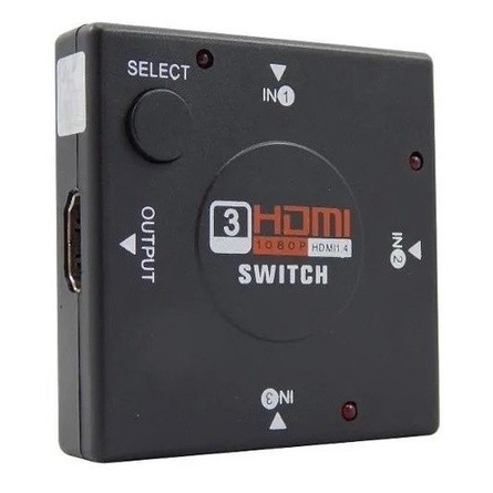 Chave Seletora Switch Hub Hdmi 3 Entradas X 1 Saida/ Novo.