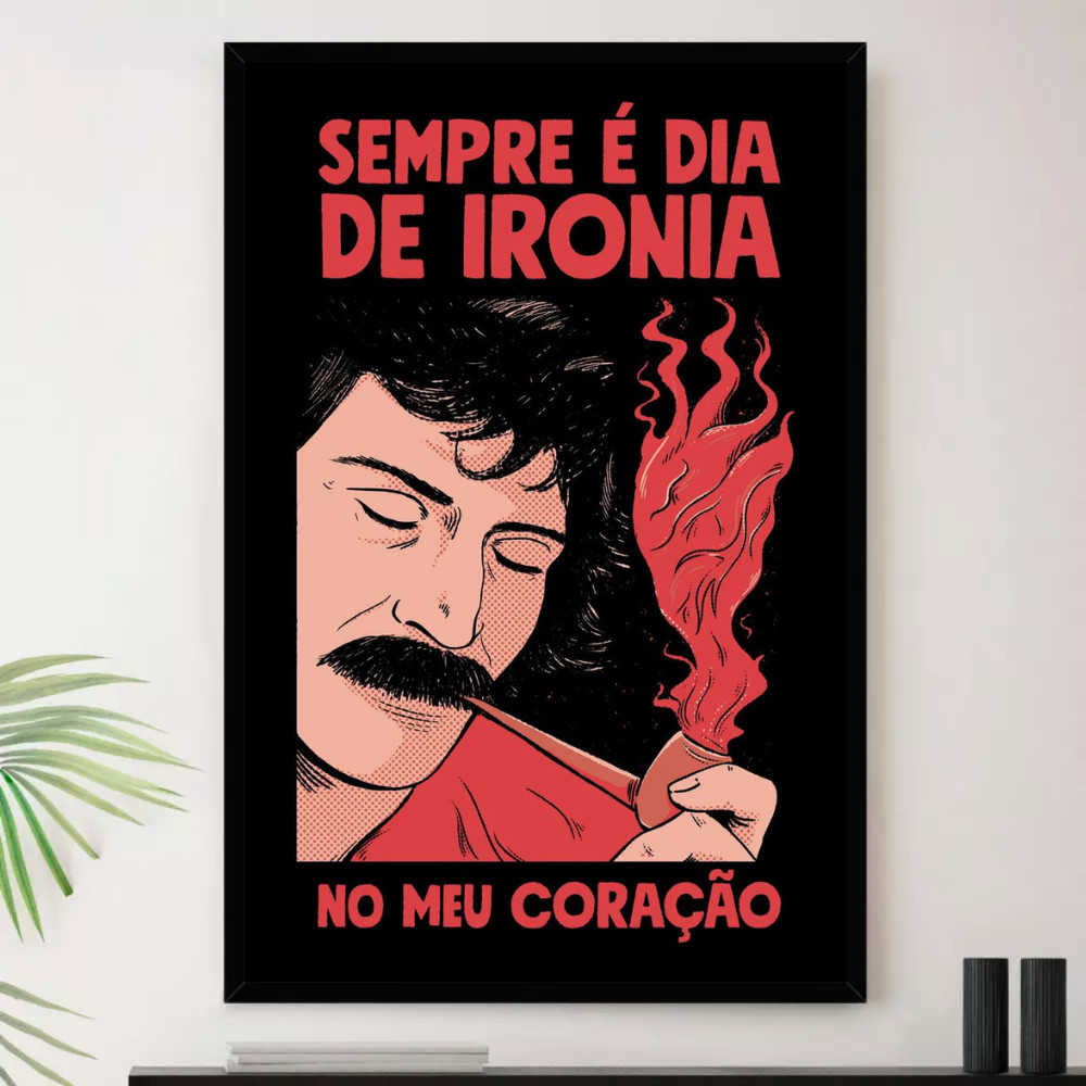 Quadro Belchior Ironia Coração Musica Decorativo A4 23x33cm
