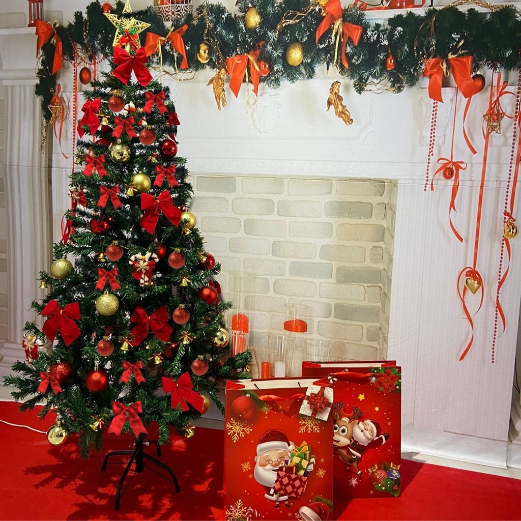 Árvore de Natal 150 cm 400 Galhos Super Cheia decorada completa Grande Luxo Decoração de Natal 2024