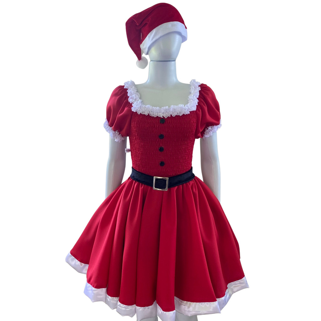 Mamãe Noel Vestido Natal Roupa Natalina Papai Noel Feminina