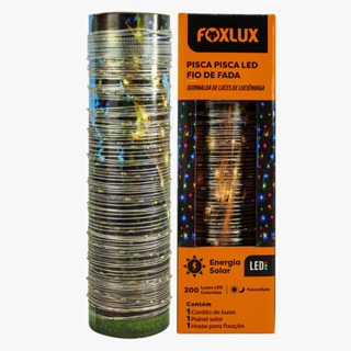 Pisca Pisca Solar Fio de Fada Foxlux 200 LEDs Coloridos 22m IP65 Externo Sensor Automático IP65 em Oferta na Shopee