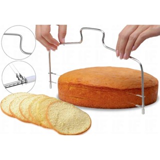 Nivelador Cortador Fatiador De Bolo Fio Duplo Inox Ajustável Confeiteiro Confeitaria