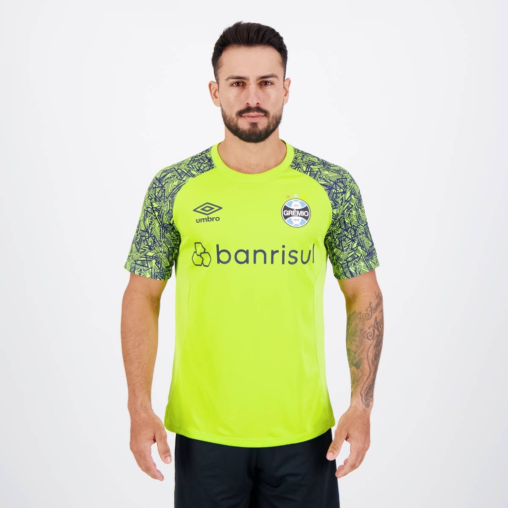 Camisa Umbro Grêmio Treino Goleiro 2024 Verde e Marinho em Oferta na Shopee