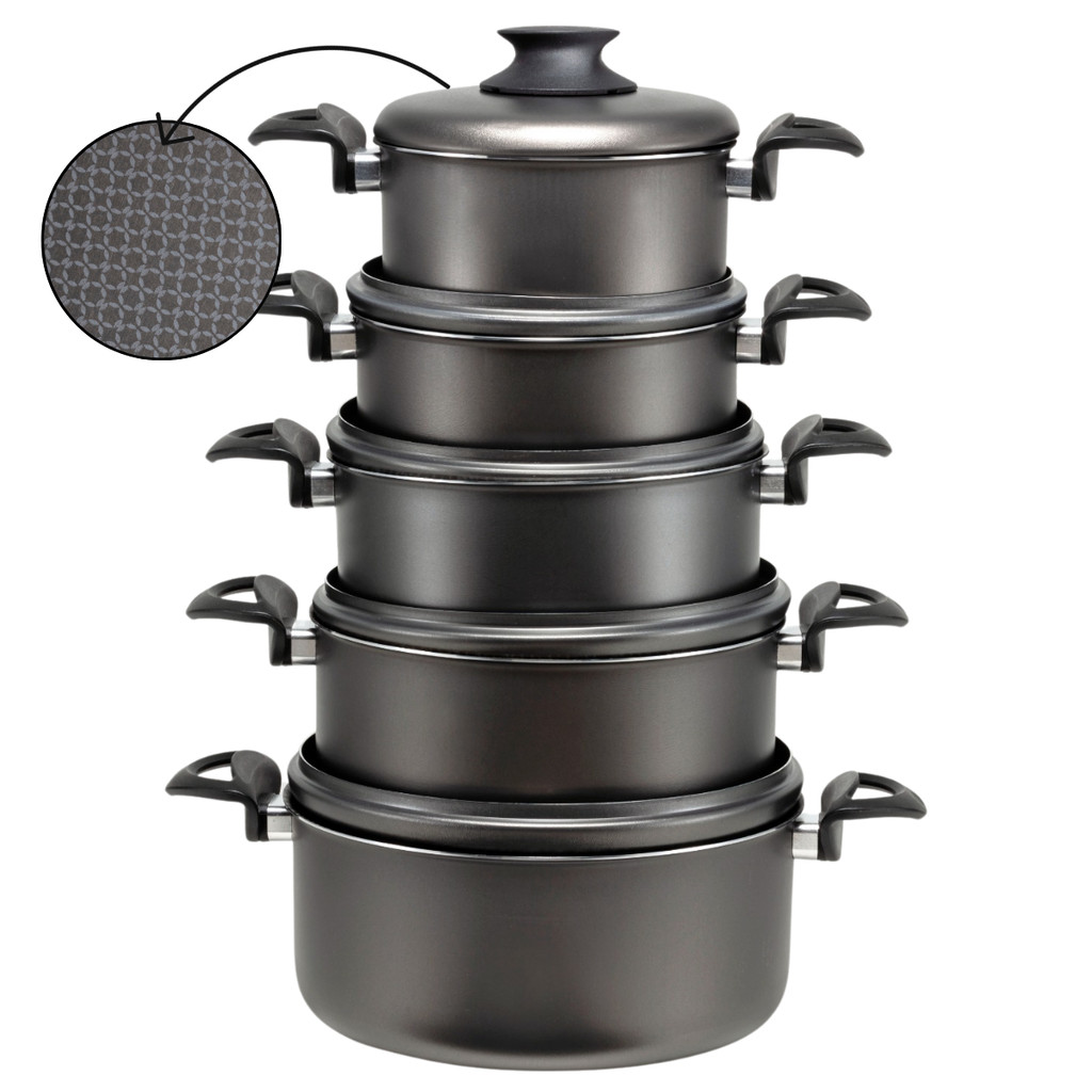 Jogo Conjunto de Caçarolas Grande 5 Peças 16 a 24  Antiaderente Teflon Top de Linha Kit em Oferta na Shopee