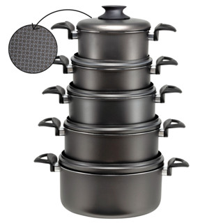 Jogo Conjunto de Caçarolas Grande 5 Peças 16 a 24  Antiaderente Teflon Top de Linha Kit em Oferta na Shopee