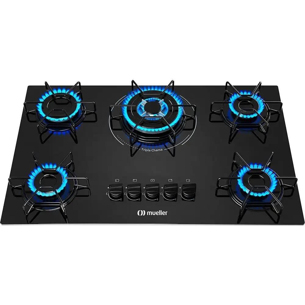 Cooktop a Gás Mueller 5 Bocas Tripla Chama Preto MCG135BG1 – Bivolt em Oferta na Shopee