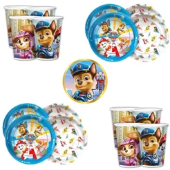 Kit Festa PATRULHA CANINA 16 Pratos + 16 Copos Descartável 180 Ml Papel - REGINA(CHOCO)