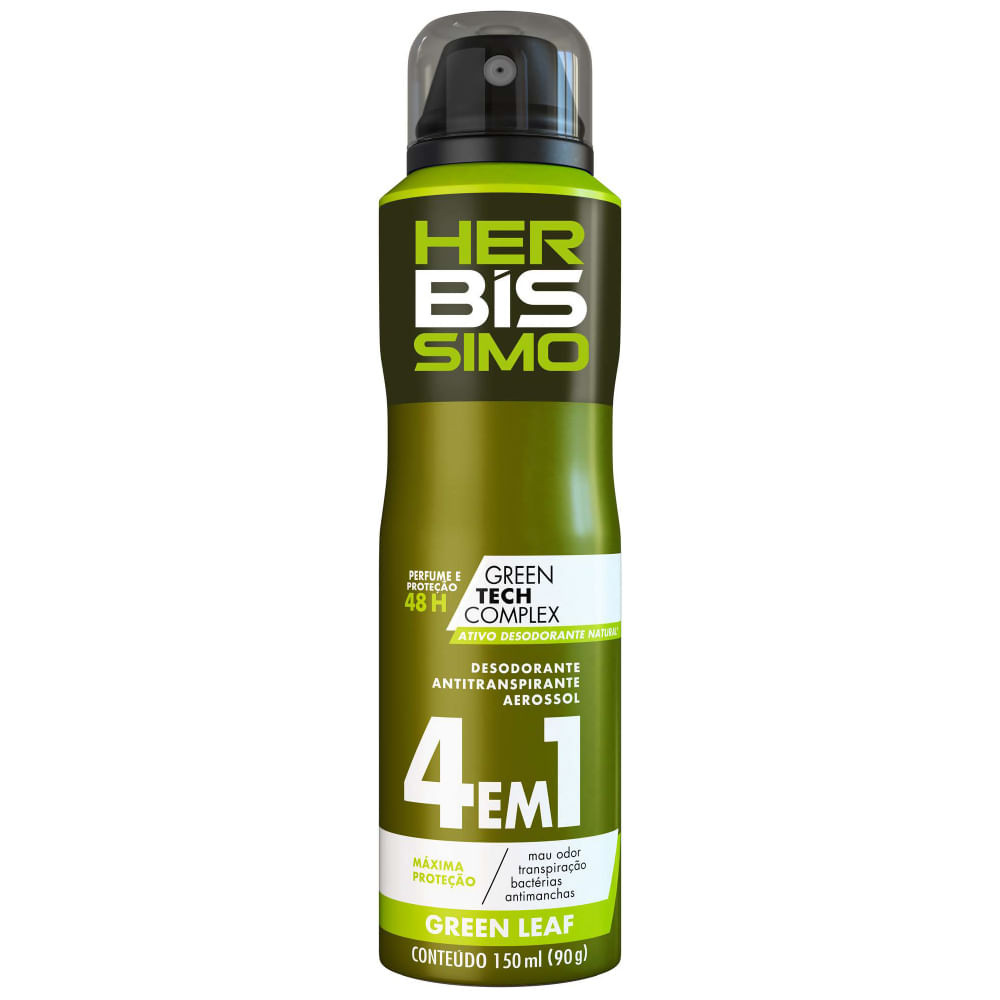 Desodorante Aerosol Herbíssimo Green Leaf 150ml - Beauty