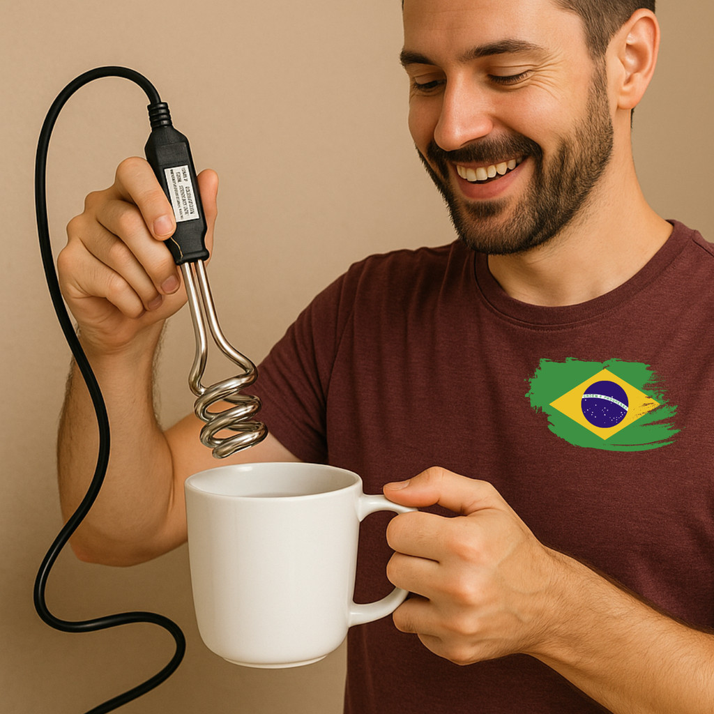 Ebulidor Elétrico Ferve Água Rápido 500W Mergulhão Alimentos Fazer Chá Café Utensílio Cozinha Portátil Prático Casa 127V