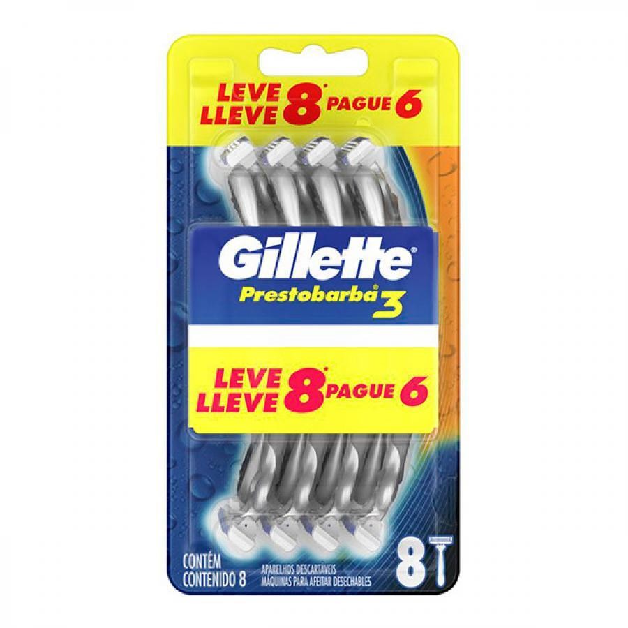 Aparelho Gillette Prestobarba 3 Leve 8 Pague 6 - Beauty