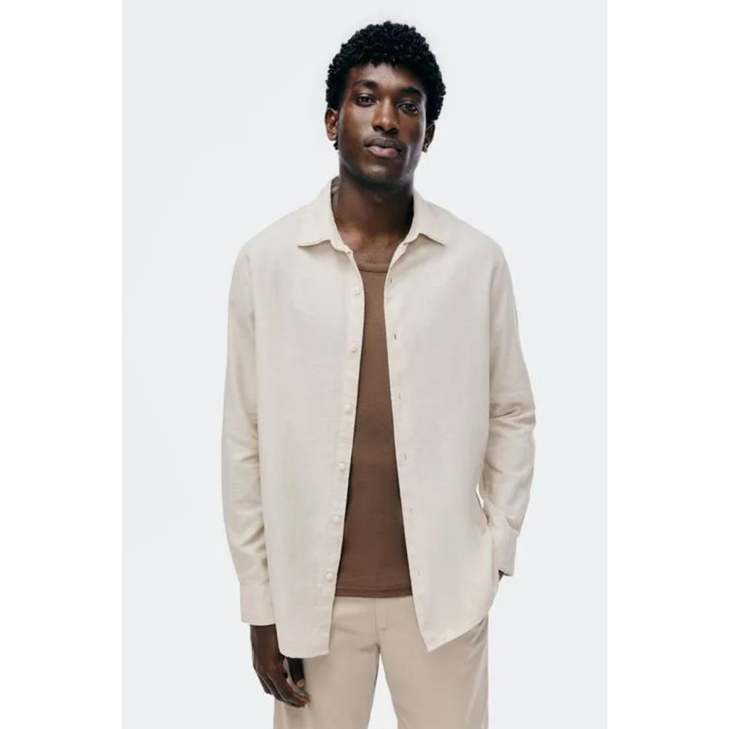 CAMISA MASCULINA MANGA LONGA SLIM COM LINHO - HERING