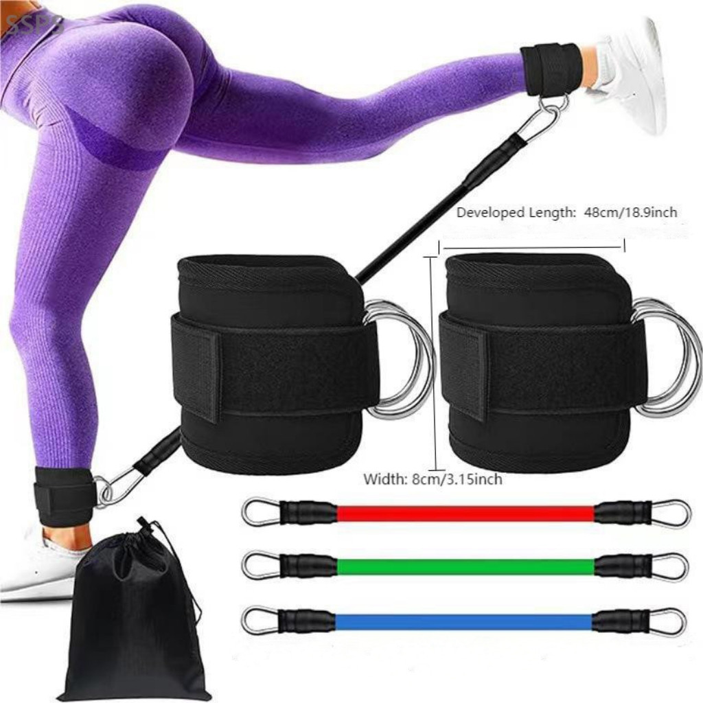 Faixas De Resistência TPE Do Tornozelo Conjunto De Fitness D-Ring Suporte Algemas Equipamento De Ginástica Yoga em Oferta na Shopee