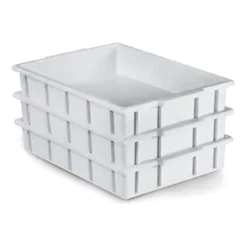Kit 4 Caixa Bandeja Plástica Empilhavel Congelamento Pães Salgados Doces Massas Branca Reforçada