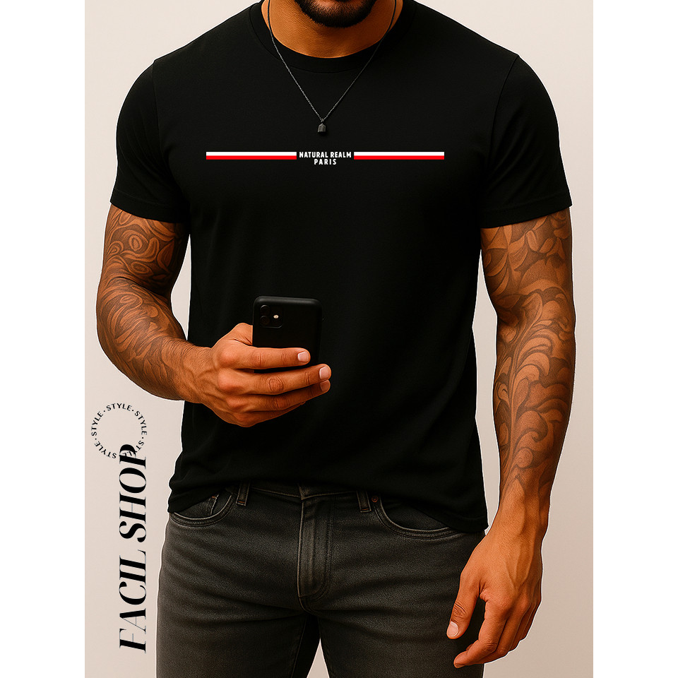 Camiseta Basica Premium Masculina Camisa Confortável Macia 100% Algodão T-Shirt Treino Corrida Academia Estampada Paris