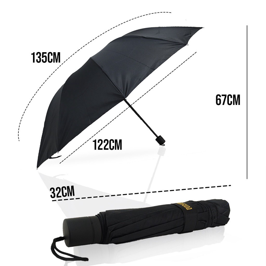 Guarda Chuva PRETO Grande Reforçado Contra Vento CABE NA BOLSA