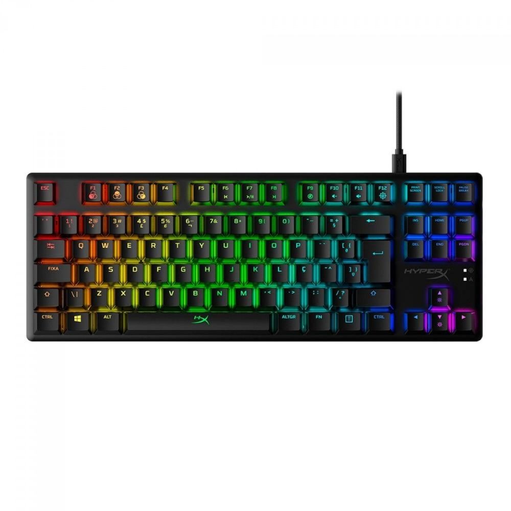 TECLADO MECANICO USB GAMER HYPERX ALLOY ORIGINS CORE TKL RGB SWITCH RED PRETO 4P5P3A2#AC4