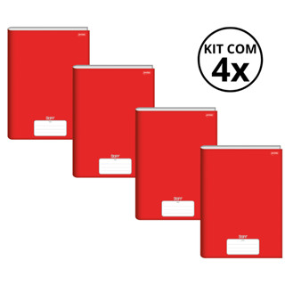 Kit Com 4 Caderno Brochura 96 Fls Pautado Capa Dura - Stiff KITS:KIT 01 em Oferta na Shopee