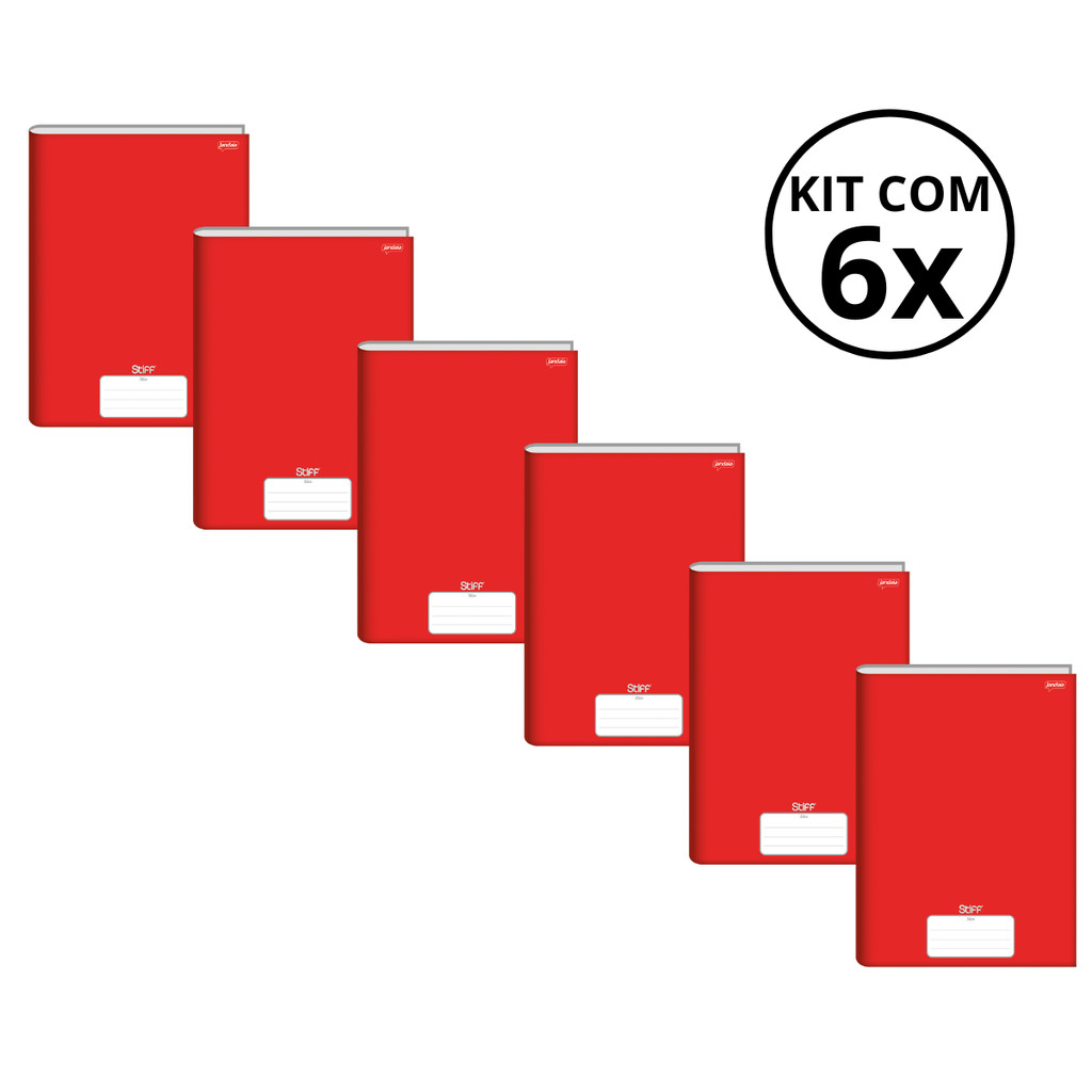 Kit Com 6 Caderno Brochura 96 Fls Pautado Capa Dura - Stiff KITS:KIT 04 em Oferta na Shopee