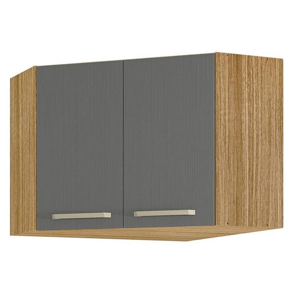 Armário Aéreo Ametista Canto Oblíquo Freijó Gris - Kits Paraná em Oferta na Shopee