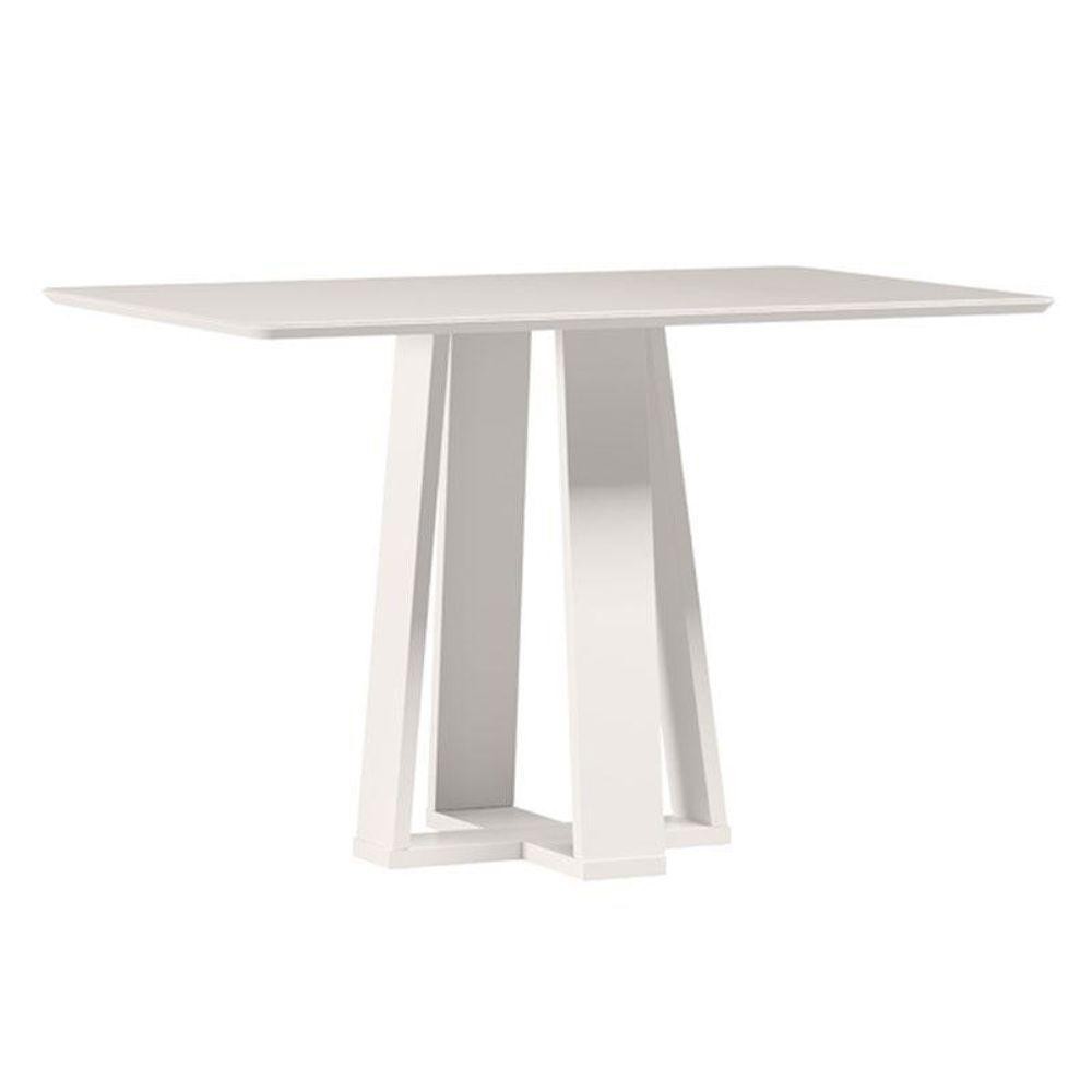 Mesa De Jantar Rubi 120x80 Cm Com Vidro Off White – New Ceval em Oferta na Shopee
