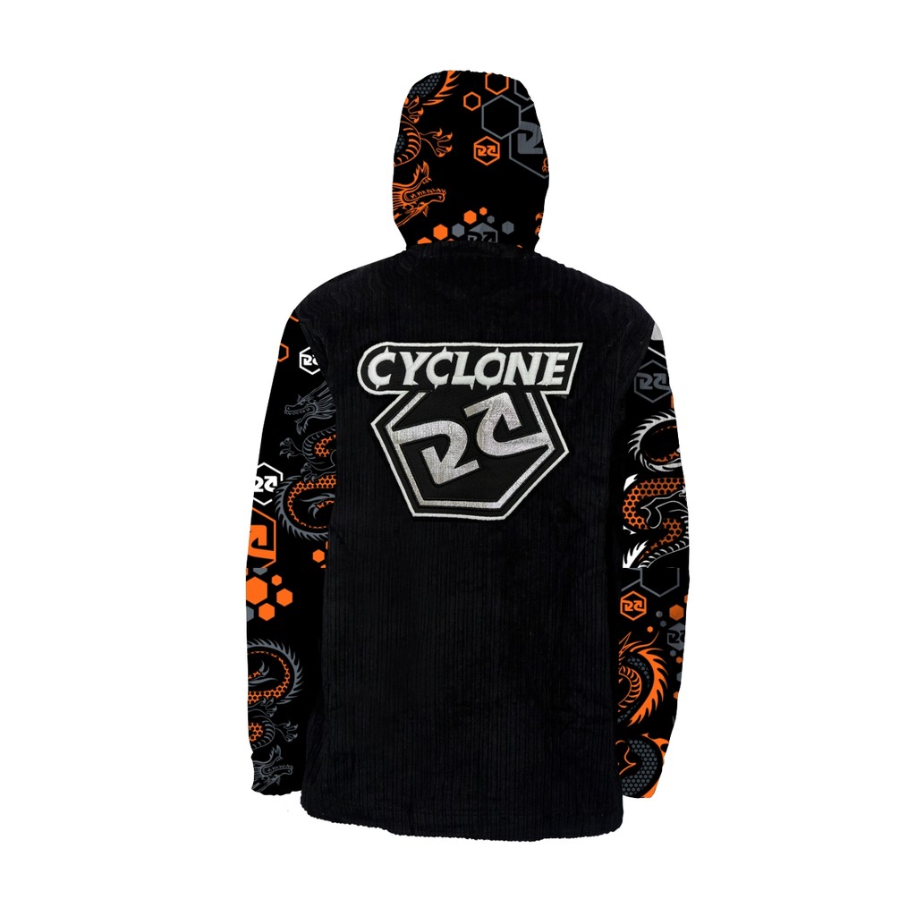 Jaqueta Cyclone Veludo Preto e Laranja ORIGINAL 080503670