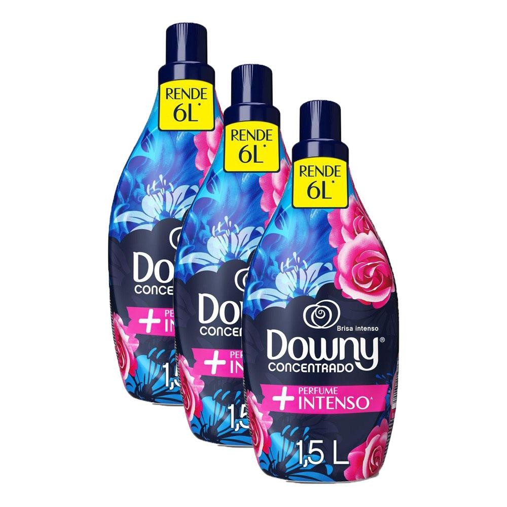 Kit 3 Amaciantes Concentrados Downy Brisa Intenso 1,5L cada em Oferta na Shopee