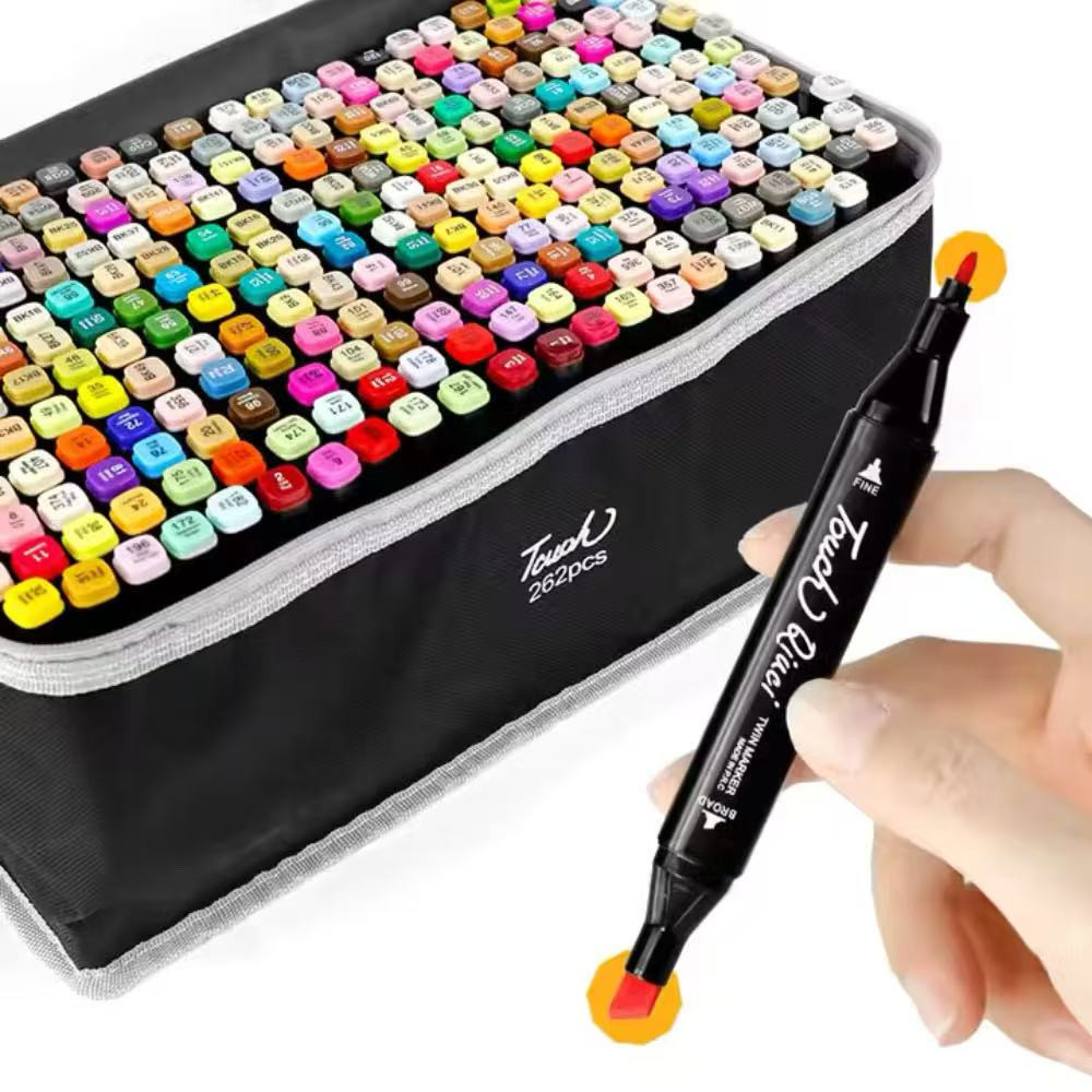 100-262 peças TOUCH Caneta Marcadora De Ponta Dupla Conjunto De Canetas De Aquarela Especial em Oferta na Shopee