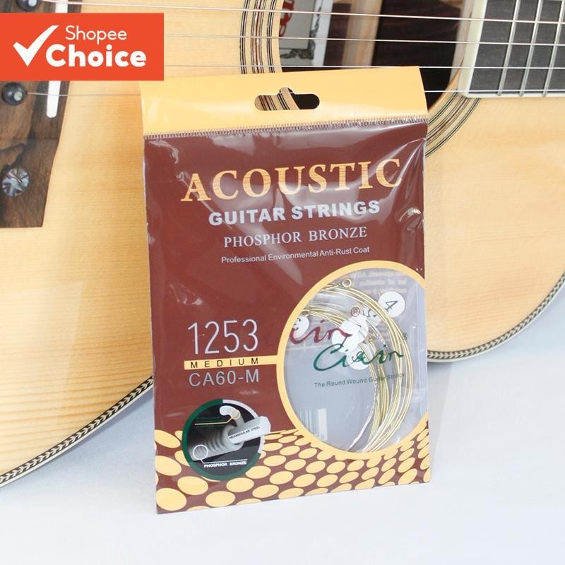 6 Peças/Set Cordas De Guitarra Acústica , Dois Tipos De Folk , Feitas De Bronze Fósforo , Adequadas Para Iniciantes E Us