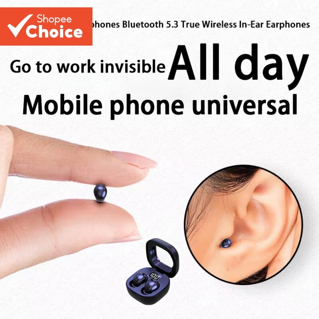 SK19 Fones de Ouvido Bluetooth 5.3 Intra-auriculares Verdadeiros Cancelamento de Ruído HiFi para Dormir