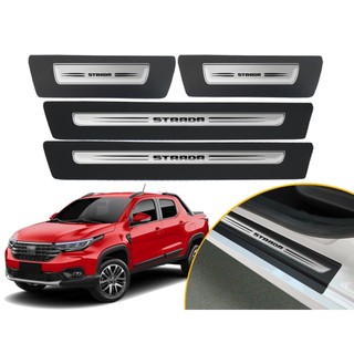 Jogo De Soleira Resinada Porta Modelo Drop Nova Fiat Strada 2020 2021 2022 2023