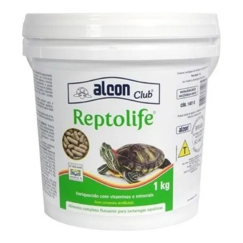 Ração Para Tartarugas Alcon Reptolife Balde 1kg  Full