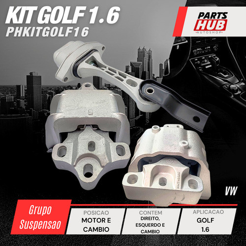 Kit Calço Coxim Motor Cambio Golf 1.6 2008 A 2013 Nacional