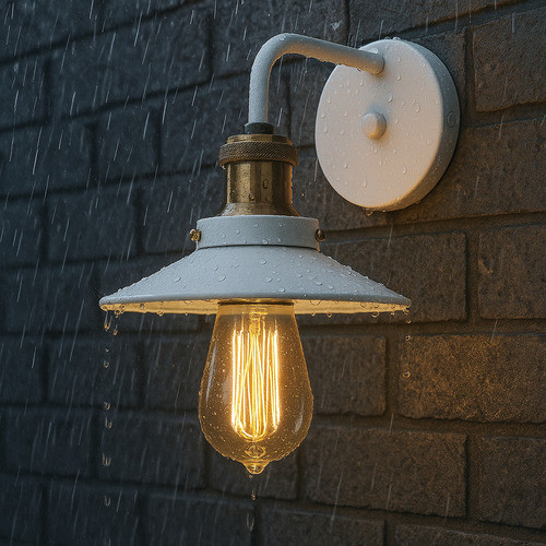 Arandela Nordic Retro Vintage Industrial E27 Parede Aluminio Branco/Cobre 110V/220V (Bivolt)