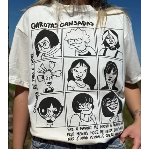 Camiseta Garotas Cansadas Adulto Modelo Lançamento Unissex Em Algodão 100% Envio Imediato 10 em Oferta na Shopee