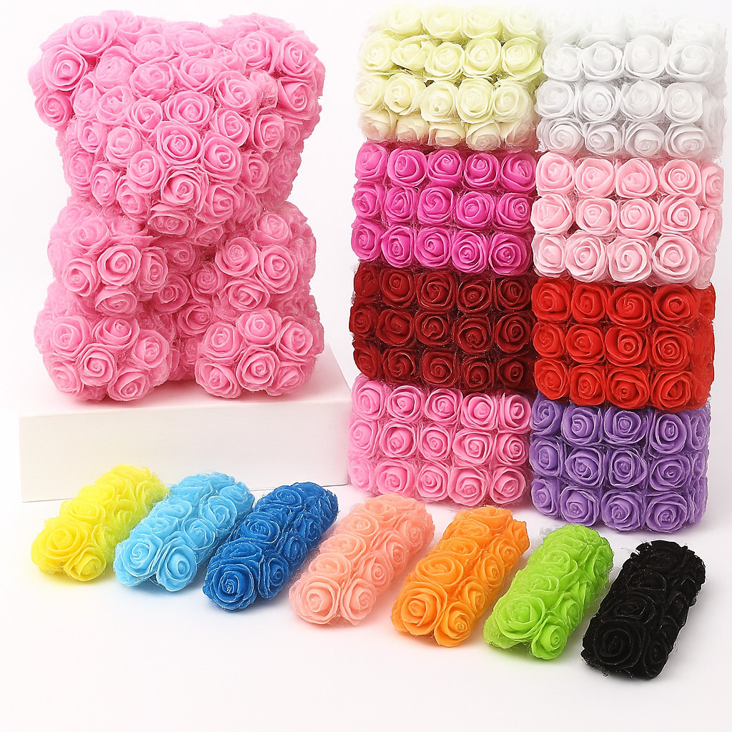 kit 72 Mini Florzinhas Rosas Artificiais de EVA para Lembrancinha em Oferta na Shopee