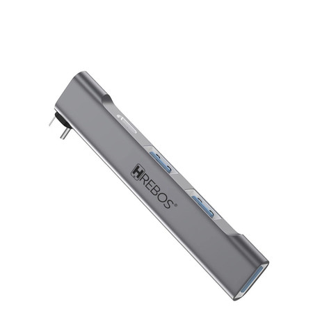 Adaptador Hrebos HUB AD203C LateralLink Tipo-C 4 Portas Conector Micro USB V8 Para PC E Laptop Receptor