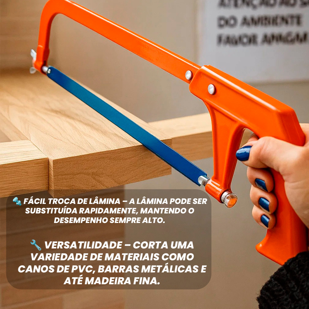 Arco De Serra Aço Profissional Madeira Metal Flexivél Corte Metais Plásticos Lâminas em Oferta na Shopee