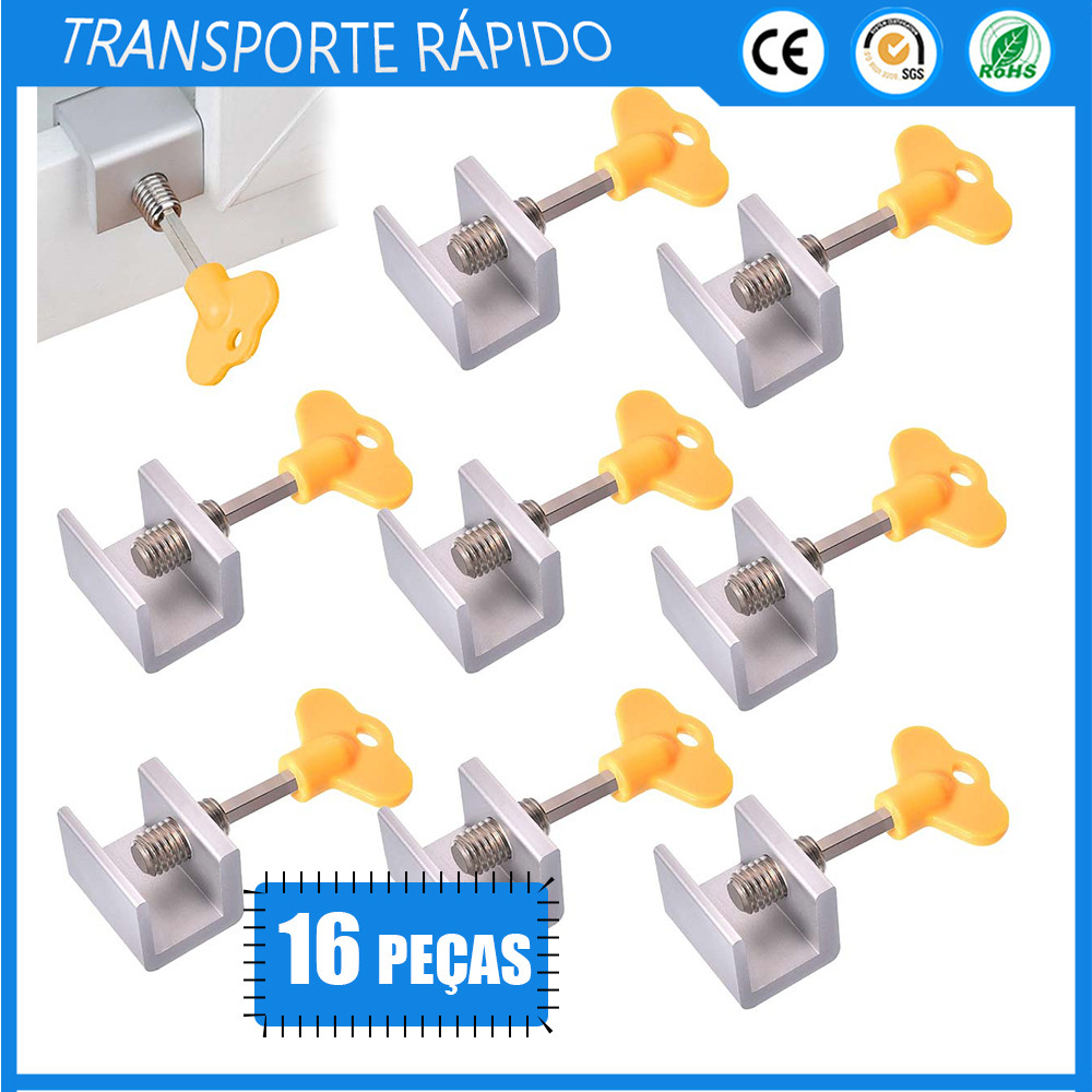 16x trinco de janela Fechadura de porta deslizante Fechadura de janela deslizante Limitador antirroubo de porta deslizan