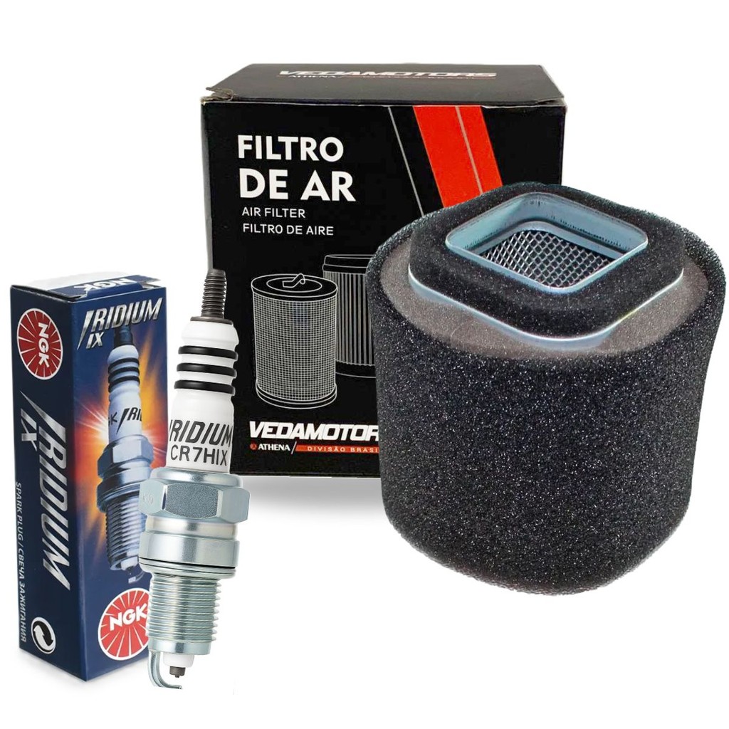 Filtro de Ar + Vela de Ignição Iridium Ngk  Ybr 125 2001-2008 em Oferta na Shopee