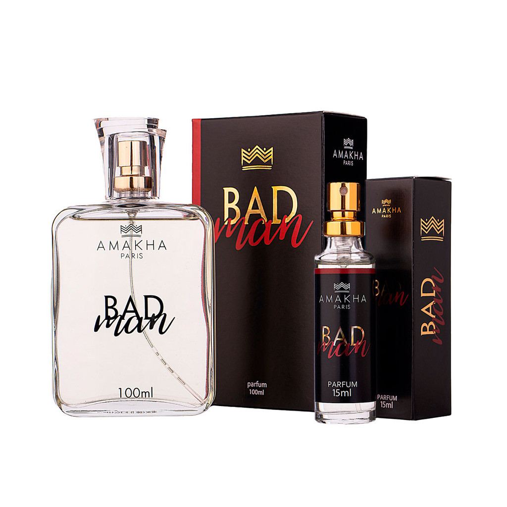 Kit Perfumado Masculino Bad Man: Perfume 15ml + 100ml | Amakha Paris em Oferta na Shopee