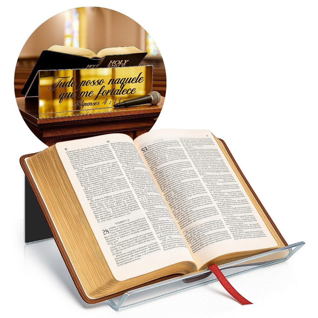 Suporte Bíblia Grande Púlpito Altar Igreja Versículo Frase Púlpito Porta Espelhado