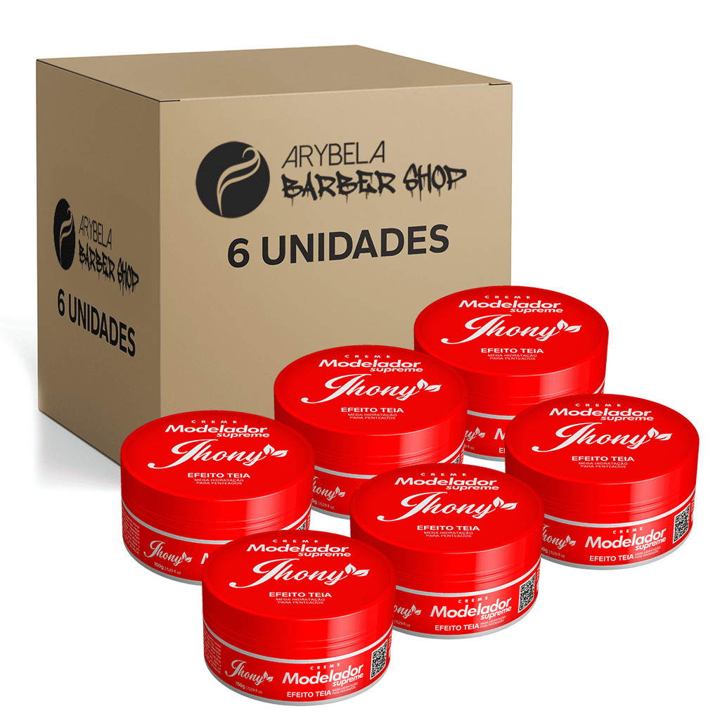 PACK 6 UN - CREME MODELADOR SUPREME - EFEITO TEIA 150G - JHONY BARBER