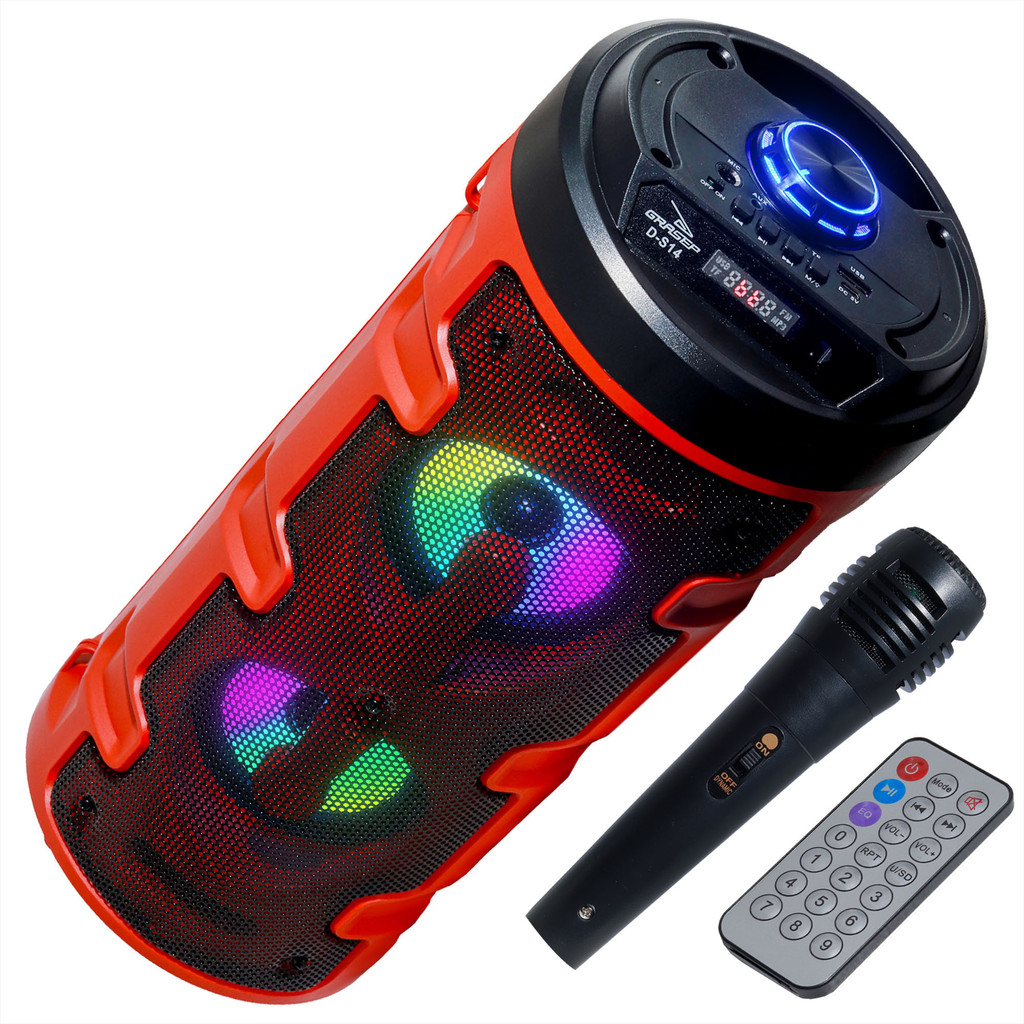 Caixa De Som Alto Falante Torre Bluetooth Grave Som Potente Rgb Microfone Aux Controle P2 ...